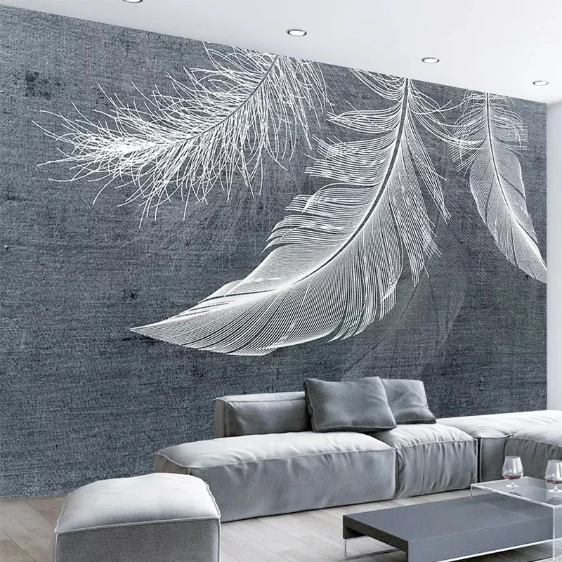Home Textiles Photos - Moderne Simple plume Photo murale papier