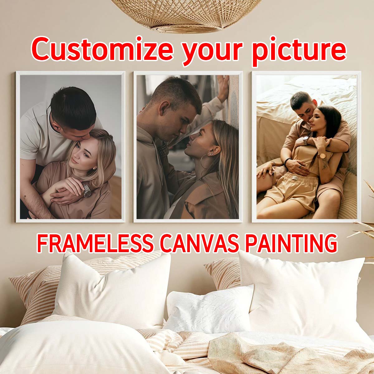 Home Textiles Photos - Triptyque - Cadre photo en bois