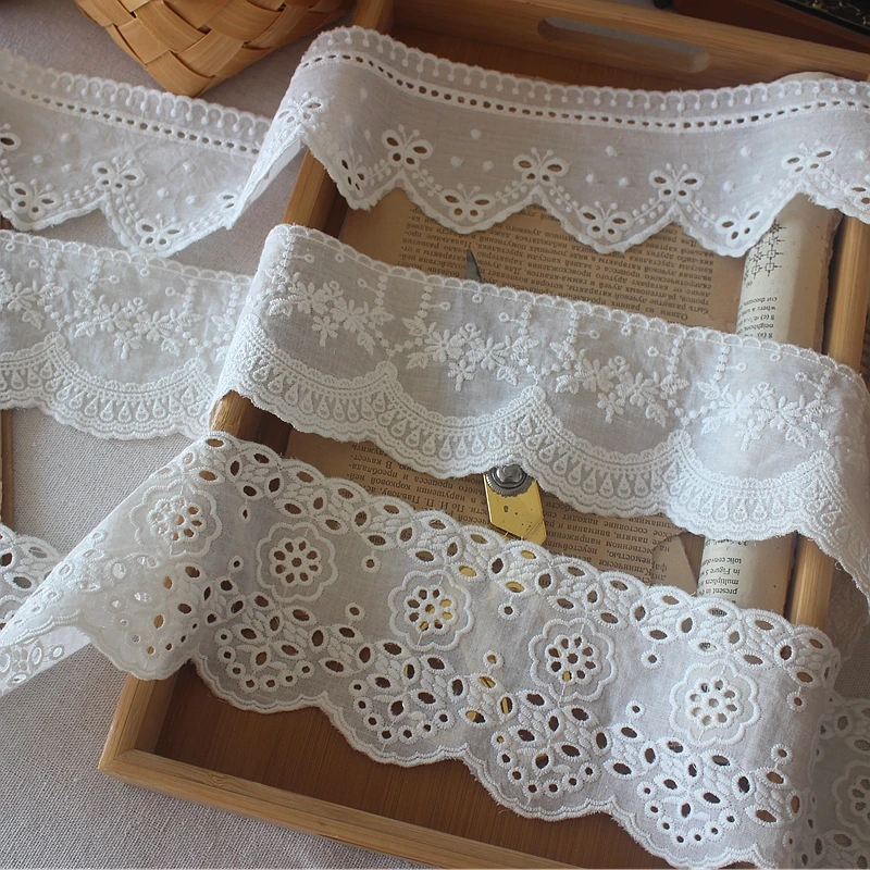 Home Textiles Photos - Ruban en dentelle de coton blanc,