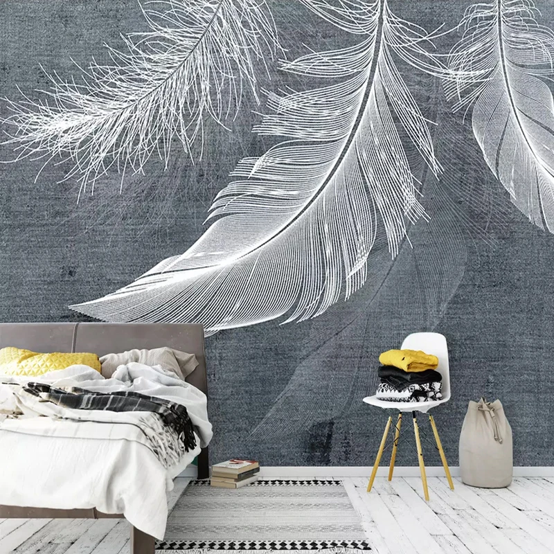 Moderne Simple plume Photo mur - Home Textiles Photos avis et prix