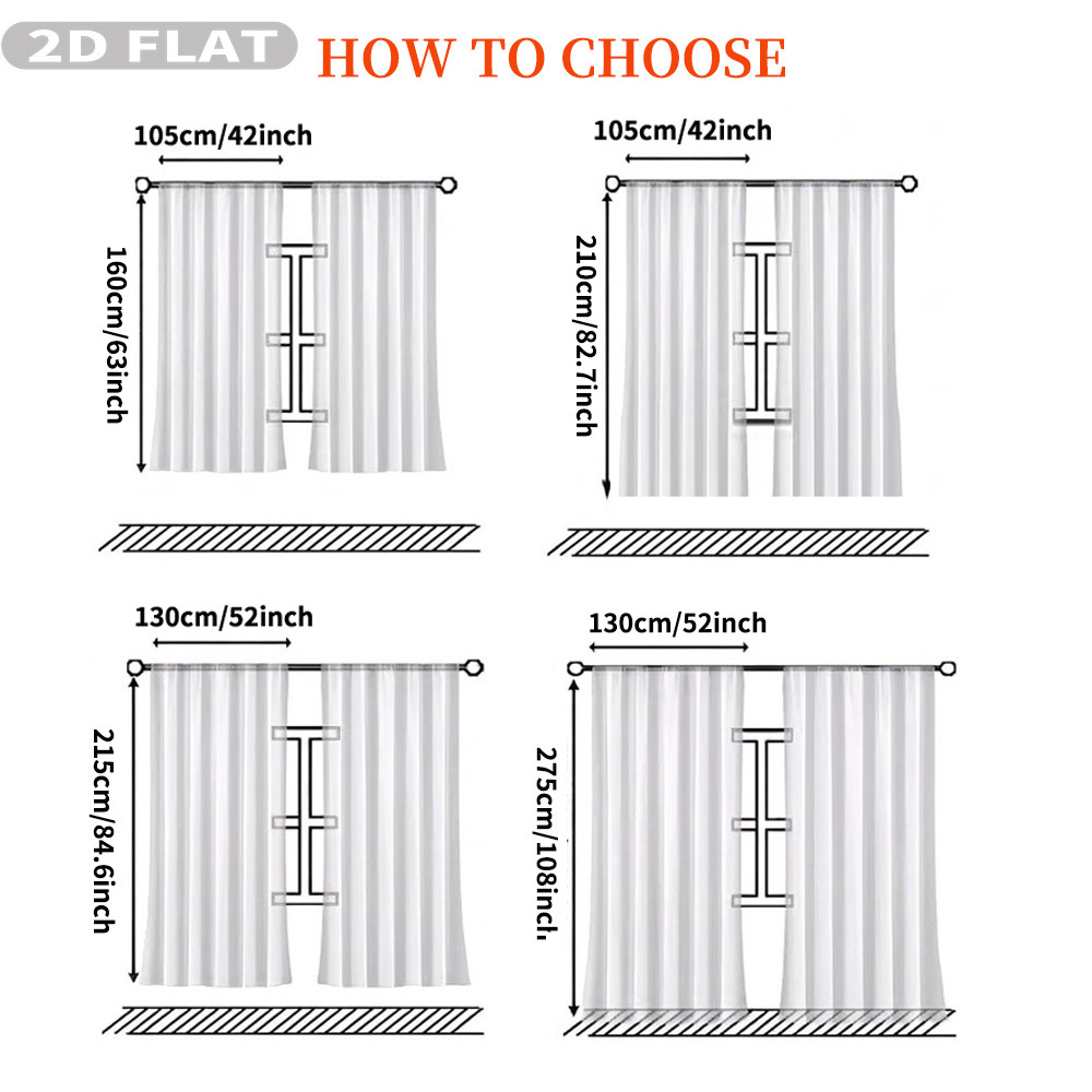 Rideaux transparents plats 2D  - Home Textiles Curtains avis et prix